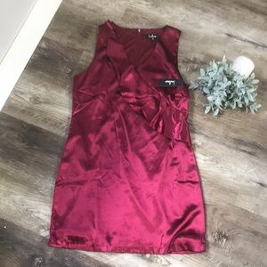 LULUS short maroon ruffle dress